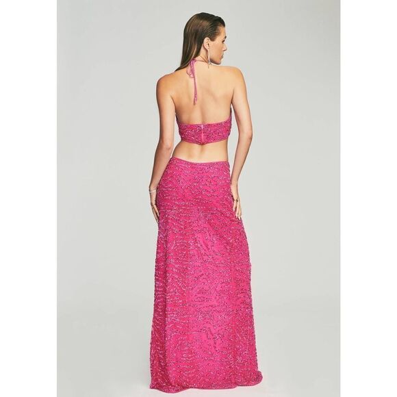 Retrofete Hendrix Dress in Fuchsia Rose Tiger Stripe Fuchsia L - Picture 4 of 9